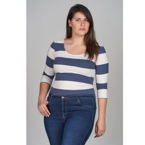 Nautical Striped Blue and White Top